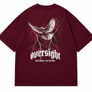 Oversight – Rise Above Oversized Graphic T-Shirt (Maroon)