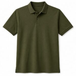 Men's Olive Green Cotton Polo T-Shirt