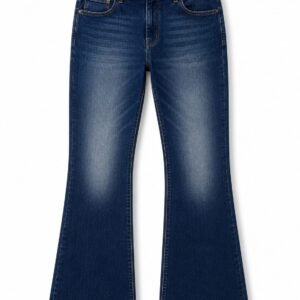 Men's Dark Blue Bootcut Stretch Denim Jeans