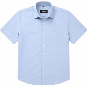 Thinker Men's Sky Blue Half Sleeve Formal Shirt with Pocket